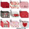 4Pcs 30x45cm Red Love Hearts Table Mats Linen Dining Table Mat Farmhouse Burlap Placemat  Kitchen