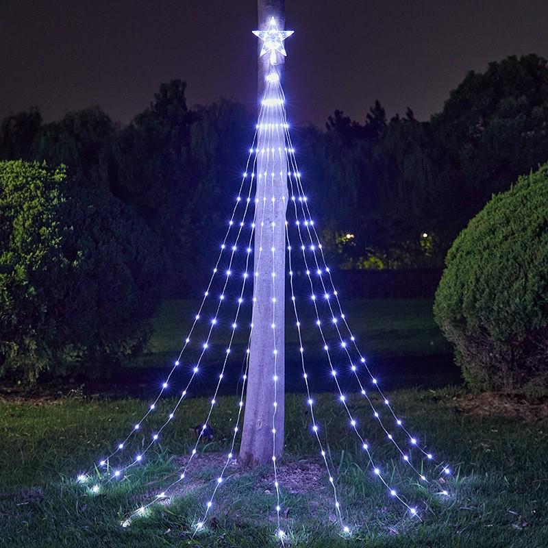 Outdoor Waterproof Christmas Tree Fairy Lights - Leather String Waterfall & Courtyard Decor