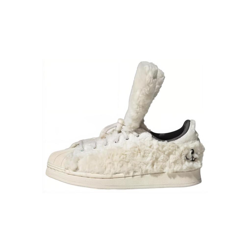 Adidas Originals Melting Sadness X  Superstar Round Toe Durable Low Top Kids Skate Shoes Kids Sneaker White IG8907