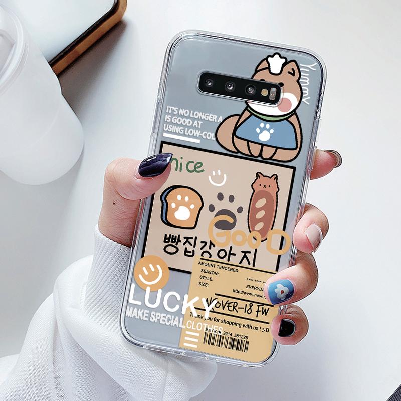 For Samsung Galaxy S10 S10E S 10 Plus Phone Case Cartoon Back Cover Transparent Soft Silicone Flower Funda For Samsung S10+ Cute