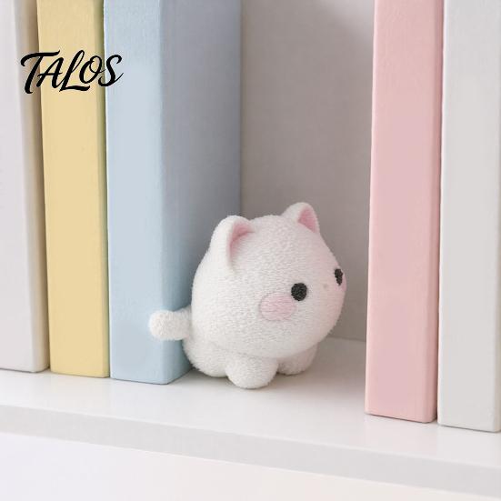 3D Printed Mini Cat Figurine, Cartoon White Kitten Decorative Statue, Modern Animal Sculpture for Desk Decoration, Gift for Pet Lovers