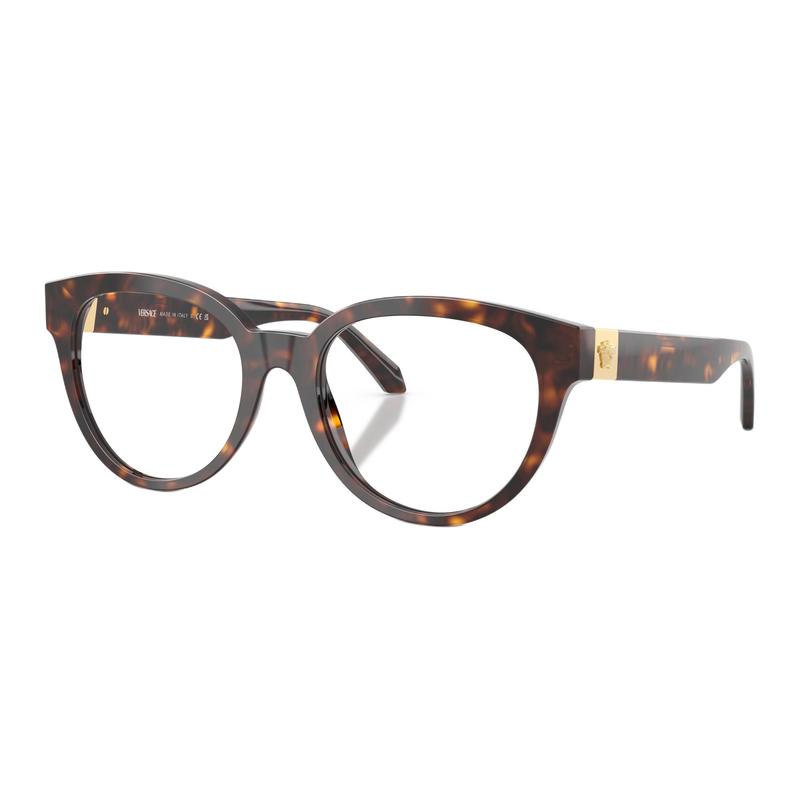 Versace Brand logo design, plate, square, optical glasses, same style for men and women, tortoiseshell color 0VE3384F-108-Tortoiseshell 53