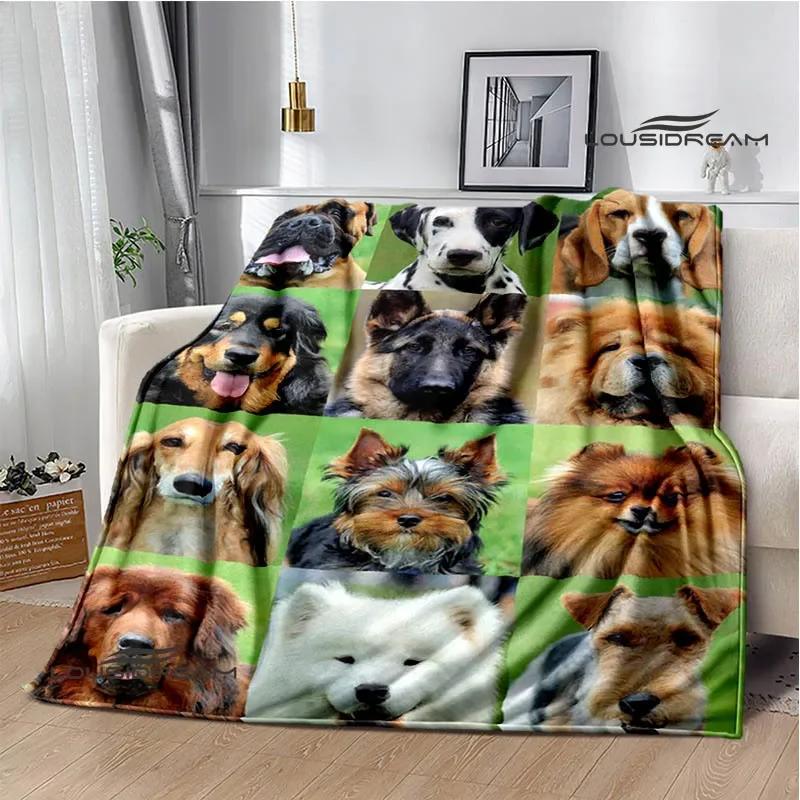 3D Cute dog printed blanket Flannel Warm blankets Soft and comfortable blanket bed linings cubre cama Birthday Gift