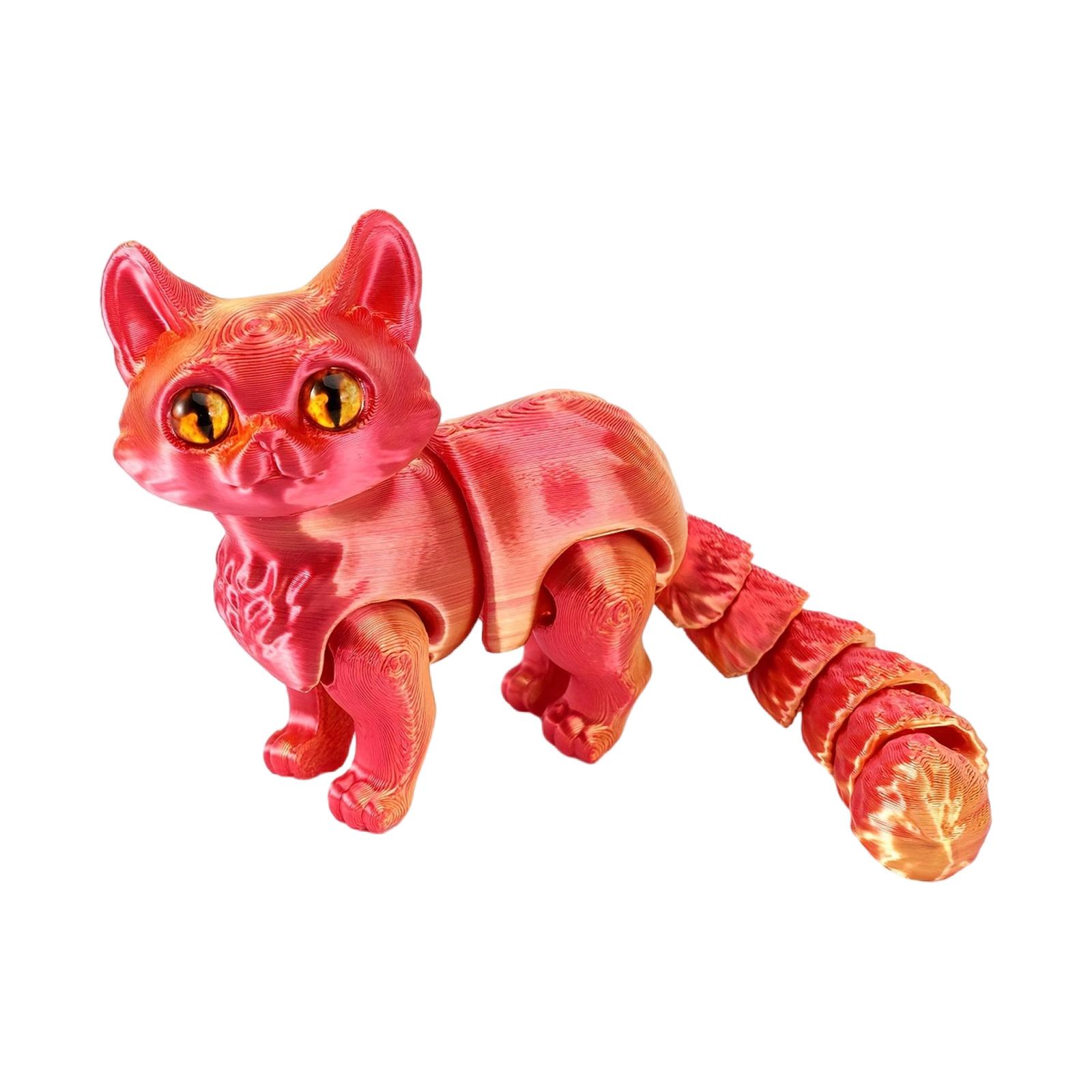 

Metallic Kitten Fidgets Toy Flexible Stress Relief Figurine for Kids and Adults Portable Articulated Design 5