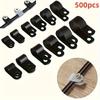 500PCS R-Type Nylon Cable Clamp Pipe Mounting Fix Wiring Hose Fasteners Durable Insulation Electrical Fittings High Quality