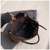 IELGY Woolen Bag Large Capacity Autumn Winter All-Match Plaid One-Shoulder Portable Commuter Tote Bag