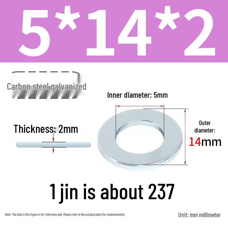 Oversized Thickened Galvanized Iron Flat Washer M2M3456810-M6