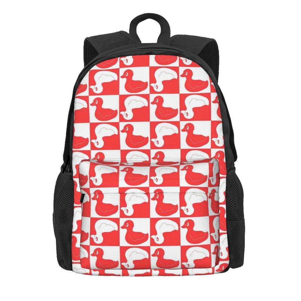 Many Ducks Backpack Animal Print Male Polyester Travel Backpacks Big Kawaii High School Bags Rucksack