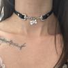 Y2K Heart Cat Paw Leather Choker, Sweet Cool Hot Girl Clavicle Necklace