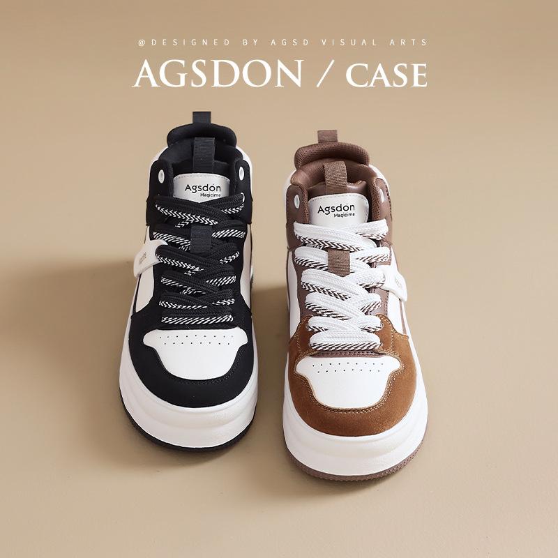 Augustus High-top Board Shoes Women's 2025 New Autumn and Winter Black and White Panda Shoes Platform Casual Sports Women's Shoes