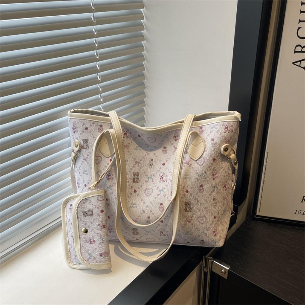Fashion PU Leather Women's Shoulder Bag Large Capacity Zipper Crossbody Bag Tote Bag