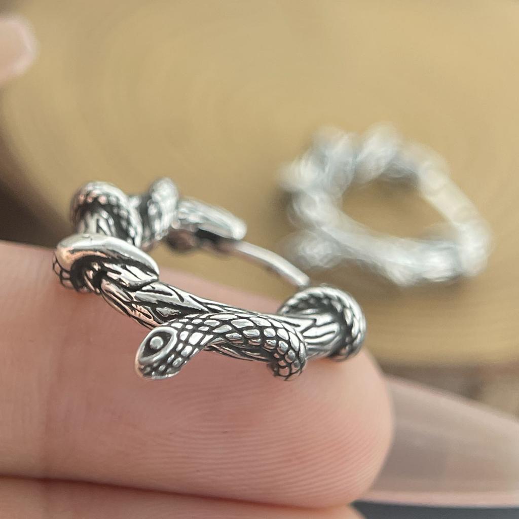 925 Silver Vintage Earrings For Women Simple Snake Shape Earring Jewelry Prevent Allergy Party Accessories Gift