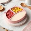 Non Slip Baby Plate Silicone Suction for Toddlers, Cute Bear Shape Unbreakable Divided Travel Feeding Toddlers Bowl, Tray Infants And Kids