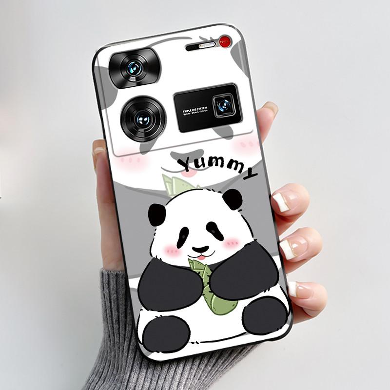 Cute Case For ZTE Nubia Z60 Ultra 5G Capa Fundas Printing Shells Protective Back Cover Soft Silicone Cartoon Black Casing Coque