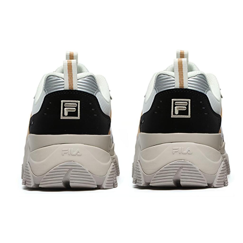 Fila Fashion Sneakers Hike Synthetic Leather Fabric Comfortable Versatile Low-Top Dad Shoes Women Sneakers Gray Black F12W144132FWB