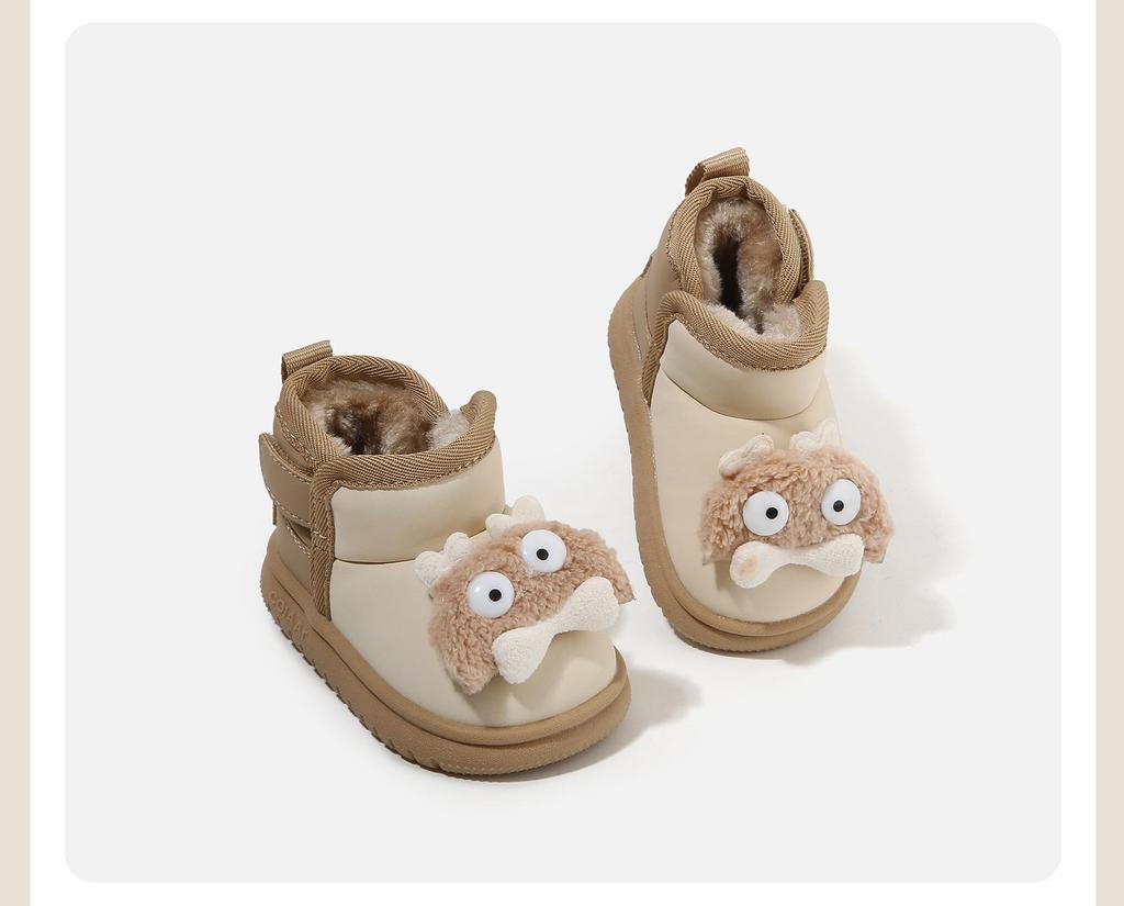 Scarpe in Pelliccia Cartoni Animati da Bambina Autunno/Inverno 2025: Stivali da neve Bassi Caldi con Velluto, Stile Casual e Versatile