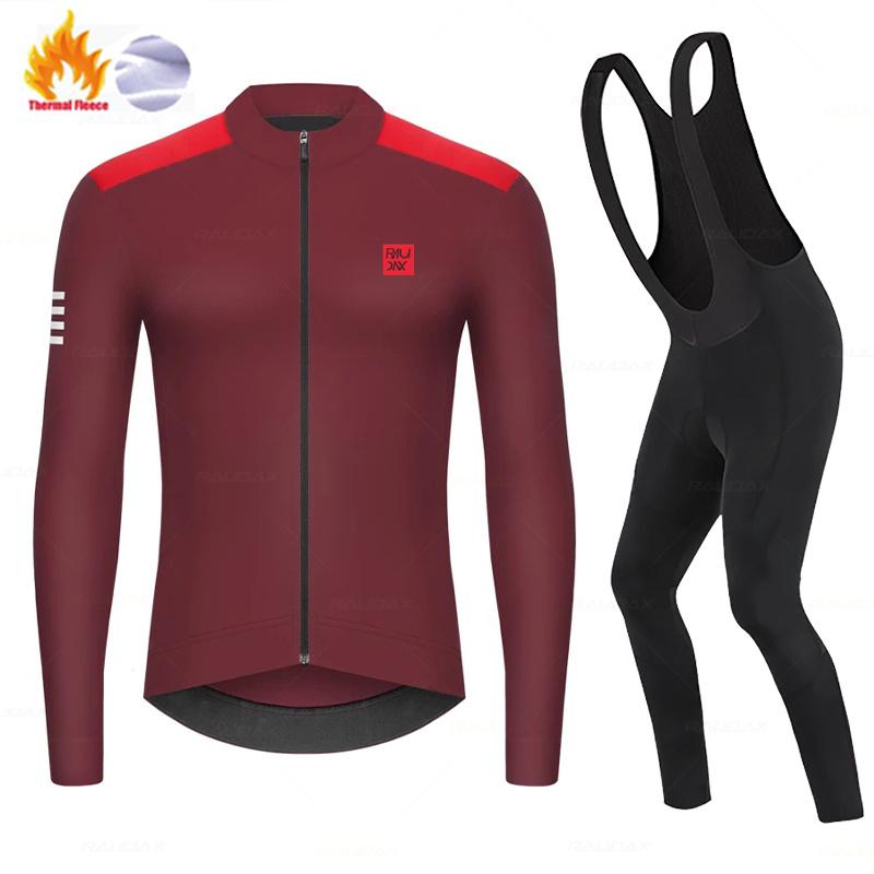 Raudax Winter Thermal Fleece Cycling Jersey Set Normal Studios Racing Bike Cycling Suit Mountian Cycling Clothing Ropa Ciclismo