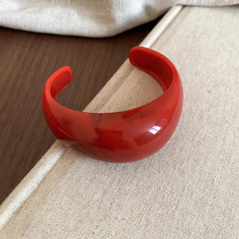 Colorful Acetate Open Bangle: Exaggerated Light Luxury Bracelet for Women