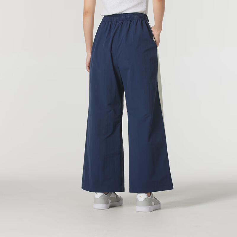 Puma Retro Breathable Durable Wide Leg Side Stripe Casual Pants Women Bottoms Navy-Blue 625686-55