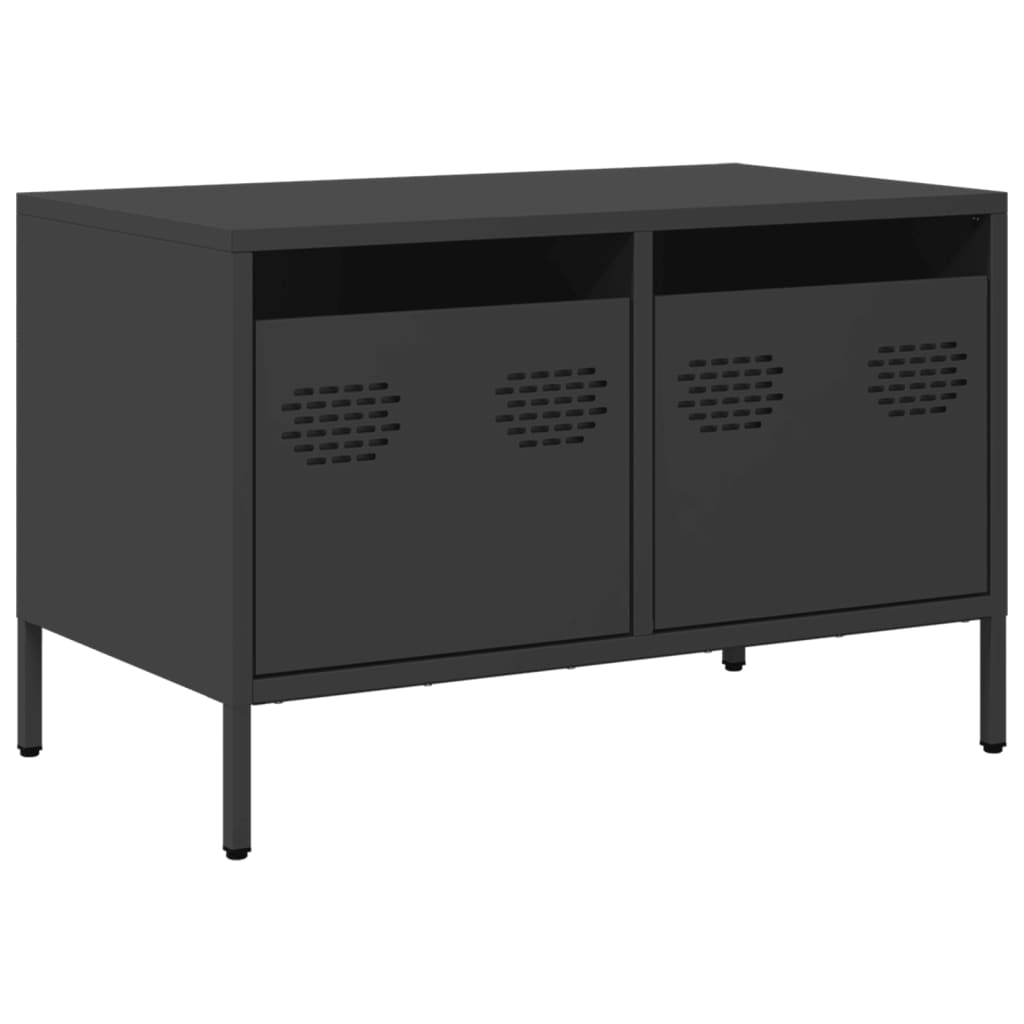Vidaxl Szafka Rtv, Czarna, 68X39X43,5 Cm, Stal Walcowana Na Zimno