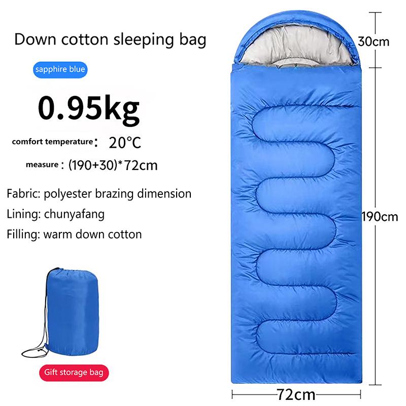 

1 шт. спальный мешок для кемпинга, сверхлегкий водонепроницаемый 4-сезонный теплый конверт, спальные мешки для походов на открытом воздухе 950g