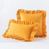 Ruffled Edge Minimalist Solid Color Velvet Pillow Cover For Home Decor Sofa Bed Throw Cushion Window Seat Lumbar Support Pillow Case
