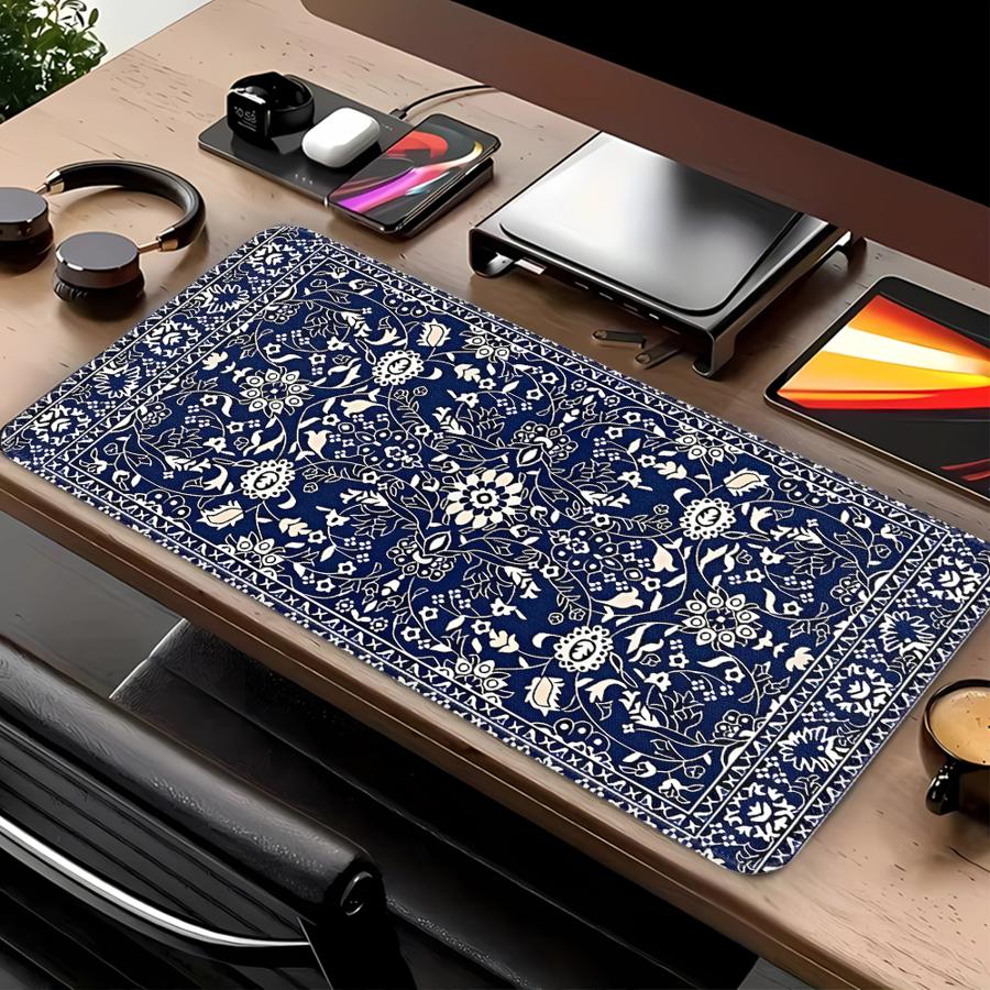 overlock Mouse Pad Desk accessories Keyboard Mouse Pad Computer Laptop Pad office Pad Game Console Pad Blue National Wind