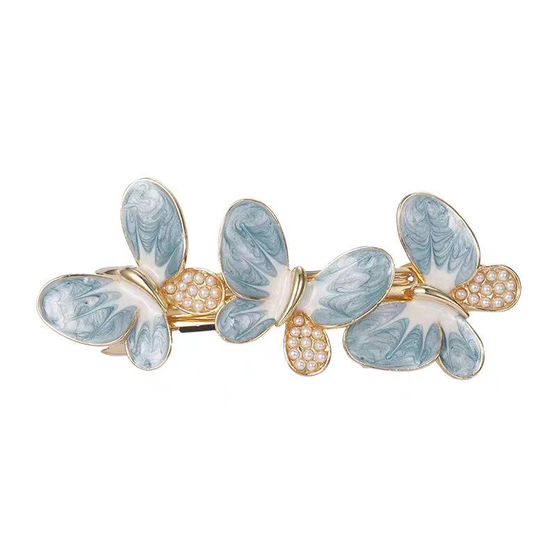Elegant Pearl Spring Clip | High-Grade Floral Hairpin for Women