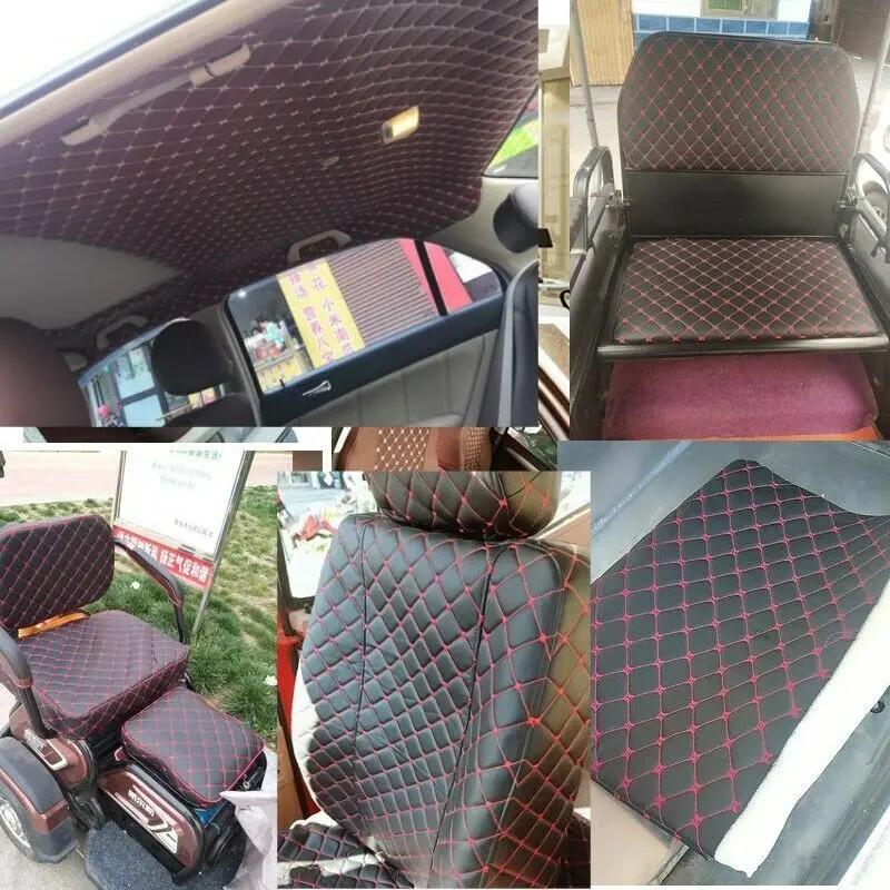100X140Cm Thick Pu Leather Fabric for Upholstery Car Interior Material Car Foot Pad Embroidered Sponge Quilted Sewing Bag Sofa