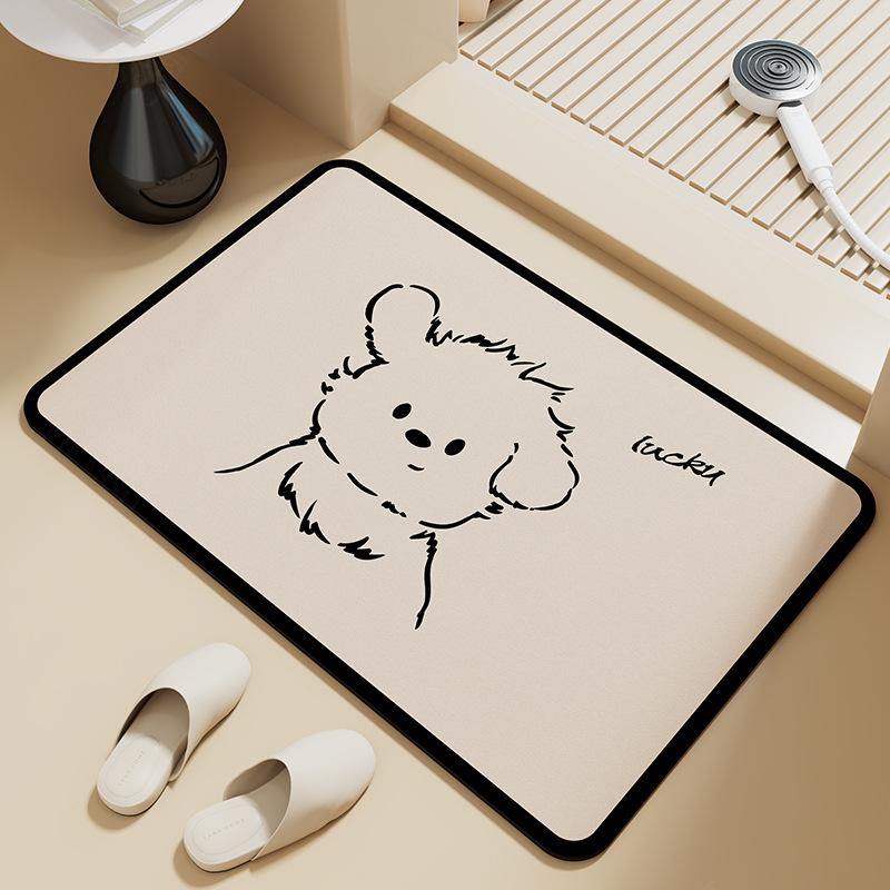 Cartoon Diatom Mud Quick-Dry Anti-Slip Bathroom Floor Mat 40x60 cm
