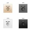 Wall Socket Round Hole with Double USB Acrylic Bedroom Plug EU Round Hole Socket Power Panel 2.1A