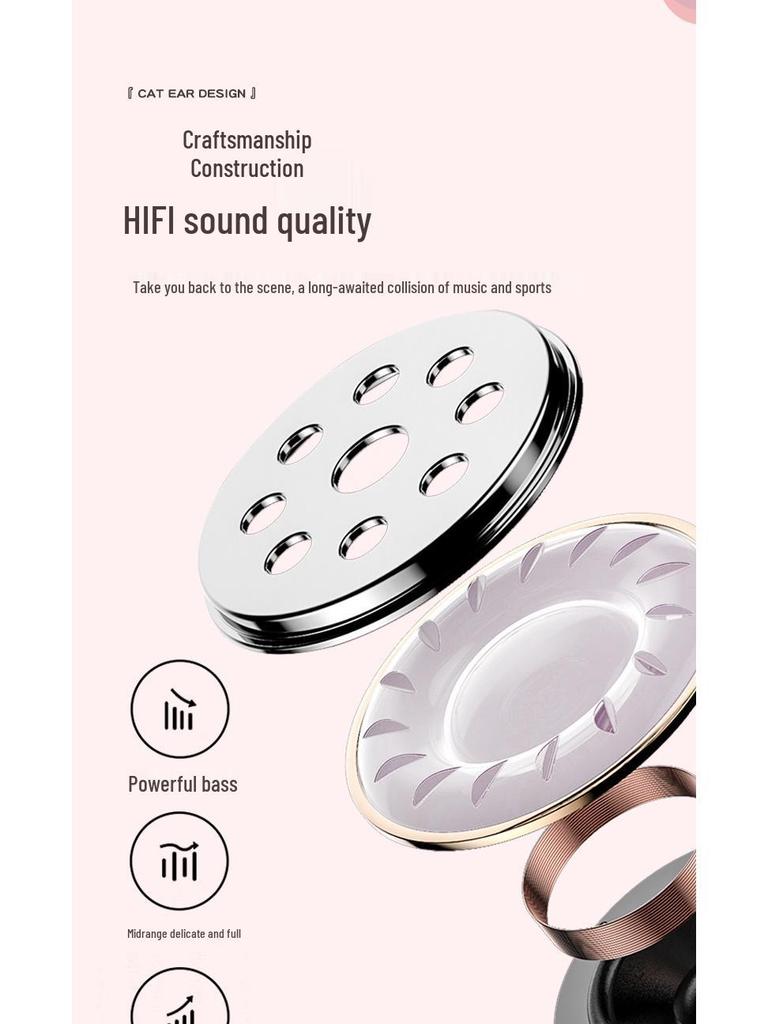 Cat Ear Luminous Bluetooth Headset: Over-Ear Wireless Headphones Compatible with Mobile Phones