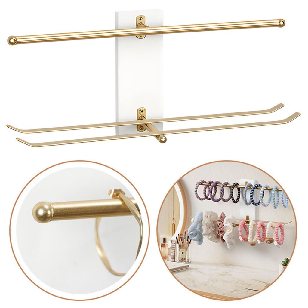 Multi Purpose Hanging Jewelry Storage Rack Wooden Display Shelf For Earrings Rings Chains Bathroom Organization Tool