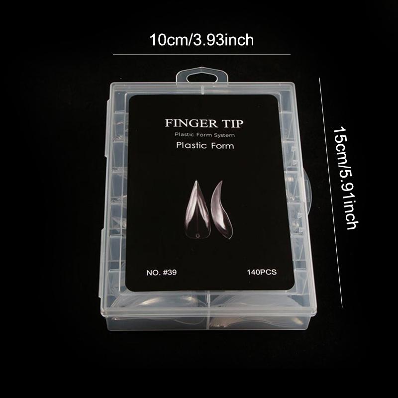 140Pcs/Box Curved Stiletto 3D Eagle Claw Nail Dual Forms For Poly Nail Gel Extension Of Hawk Sculptural Nails Full Cover Molds