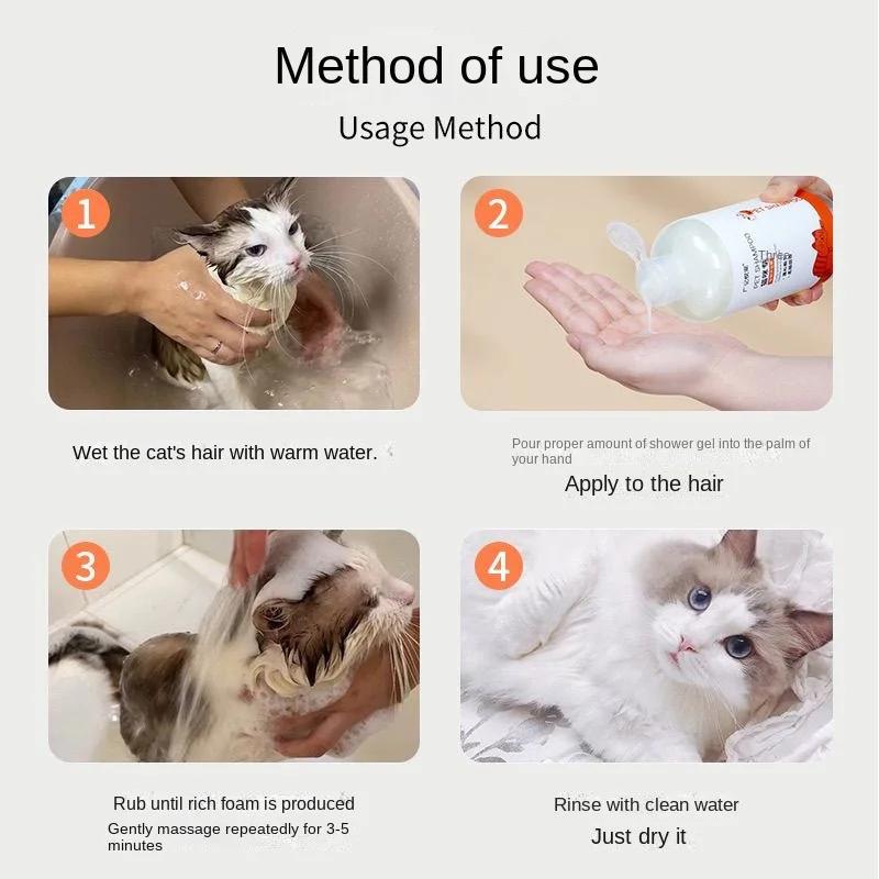 Cats Body Wash Bacteriostatic De Mite Soft Fluffy Hair Care Deodorant Long Lasting Fragrance Relief Skin Problems Pet Shampoo
