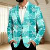 Men's Corduroy with Christmas Print Business Casual Suit Jacket for Holiday Party