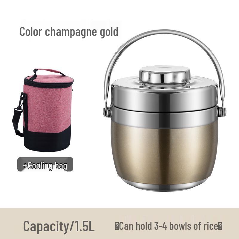 304 Stainless Steel Double-Layer Insulated Lunch Box