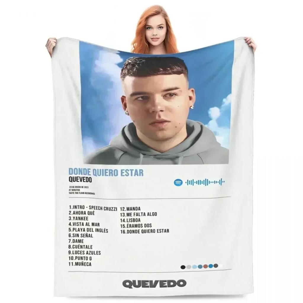 Singer Quevedo Blankets Reggaeton Latin Pop Latin Trap Plush Novelty Breathable Throw Blankets for Coverlet Spring/Autumn