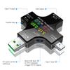 2 In 1 Type C USB Tester with IPS LCD Color Screen USB Voltmeter Ammeter Current Voltage Tester Mini Digital Multimeter with OTG
