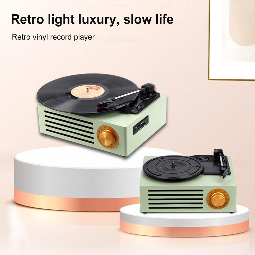 6-IN-1 33/45/78RPM Vinyl Record Player/bluetooth/USB/SD/Headphone Record Player with Built-in Speakers
