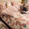 Washed Cotton Bed Four-piece Set Simple Bedding Quilt Cover Bed Sheet Dormitory Three-piece Set