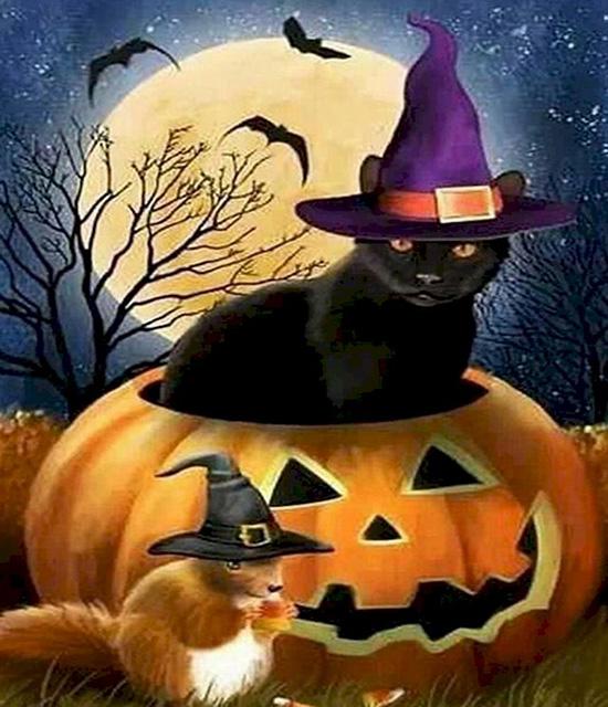 RUOPOTY Painting By Number Cat Animals DIY Frame Acrylic Handpainted Drawing On Canvas Autumn Pumpkin Gift Home Decoration