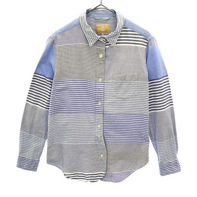 Nigel Cabourn Made In Japan Border Long Sleeve Regular Color Cotton Shirt Women Used