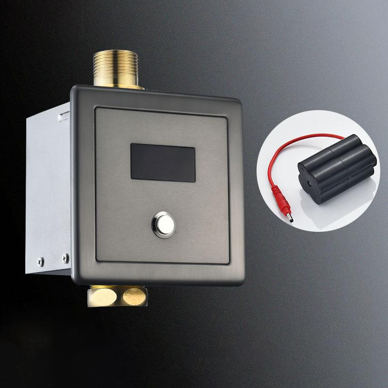 HLK DC Induction Brass Solenoid Valve Automatic Touchless Sensor for Hotel Toilet Flush Valve Water Saving Modern Design
