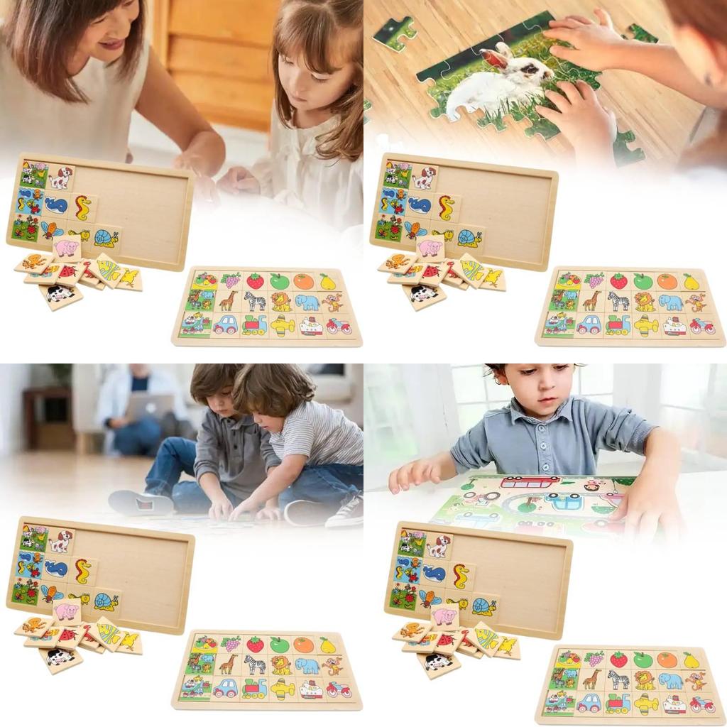 Frozen Wooden Puzzle Board With Animal And Fruit Themes For Toddlers Characters Included