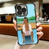 B-BoJack H-Horseman Funny Plating Phone Case For Iphone 16 17 Pro Max Air 16E 14 15 Plus 12 13 Mini Anti-Fall Airabag Cover