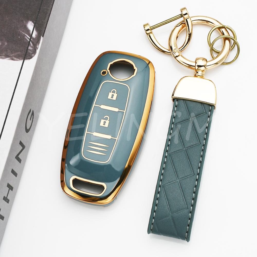 3 Buttons Soft Tpu Car Key Case For Nissan Rouge Kicks Pathfinder J12 Ariya Altima Rogue Qashqai Bluebird Sylphy Keychain Shell
