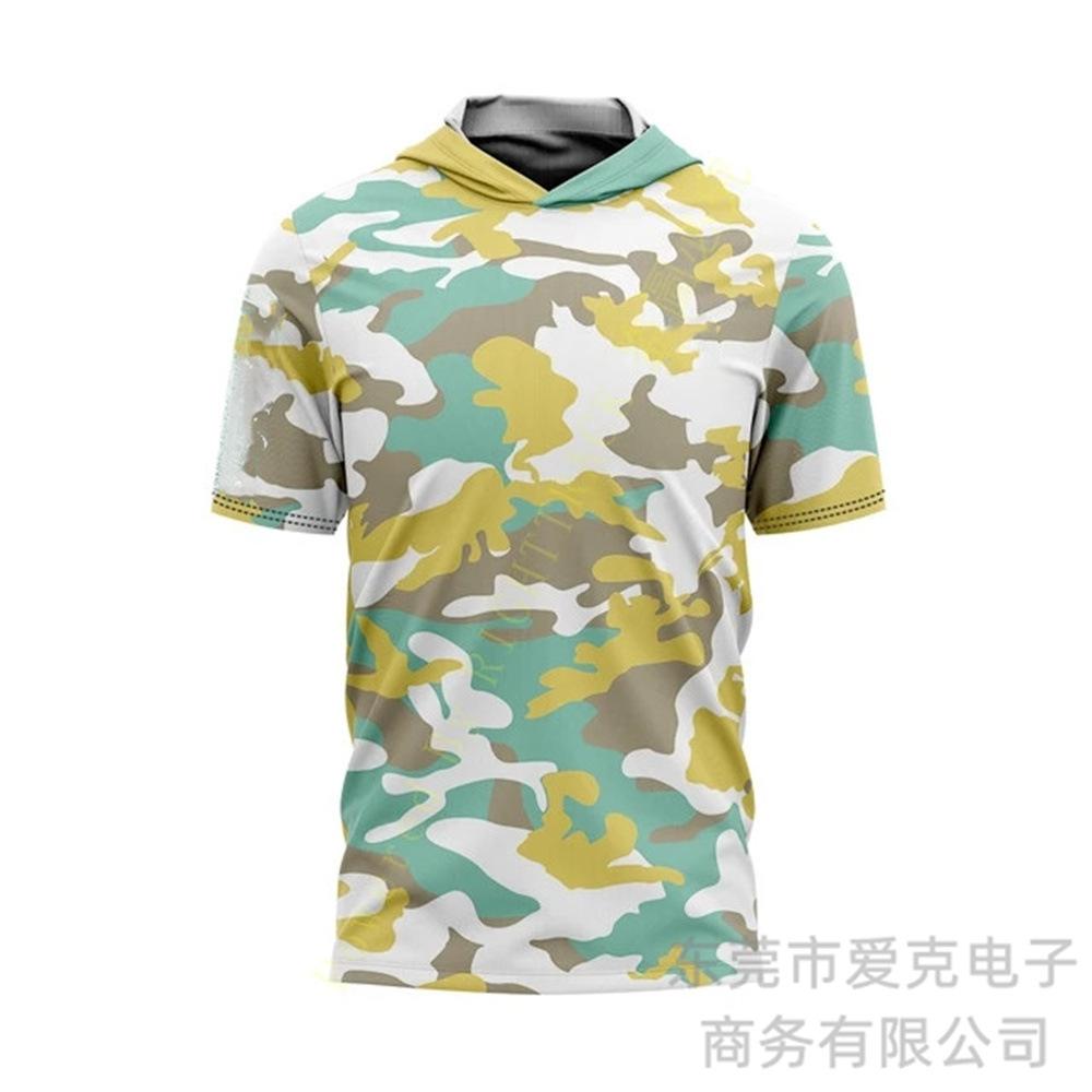 Fishing clothing Sunscreen quick-drying clothing Summer men's short-sleeved hooded outdoor sportswear Breathable Luya fishing shirt