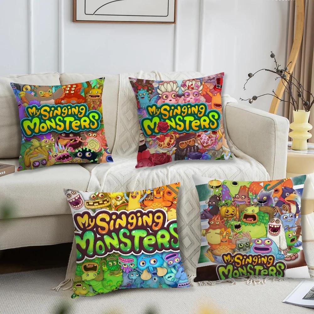 Game My Singing Monsters Cushion Cover Cushion Room Bedroom Headboard Sofa Living Backrest Nap Time Pillow Case