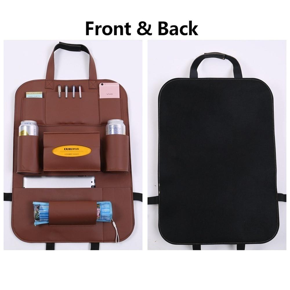 Pu Leather Car Seat Back Organizer and Phone Holder Universal